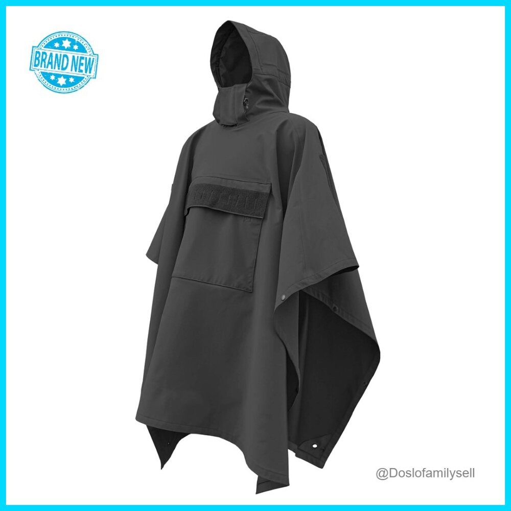 Tactical Military Poncho Waterproof Hooded Rain Gear Hiking Camping Travel